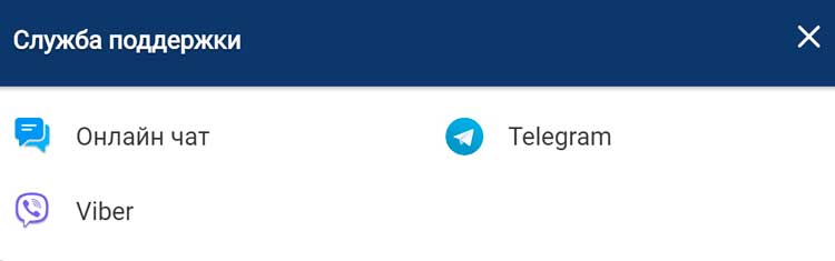 Варианты связи с операторами службы поддержки